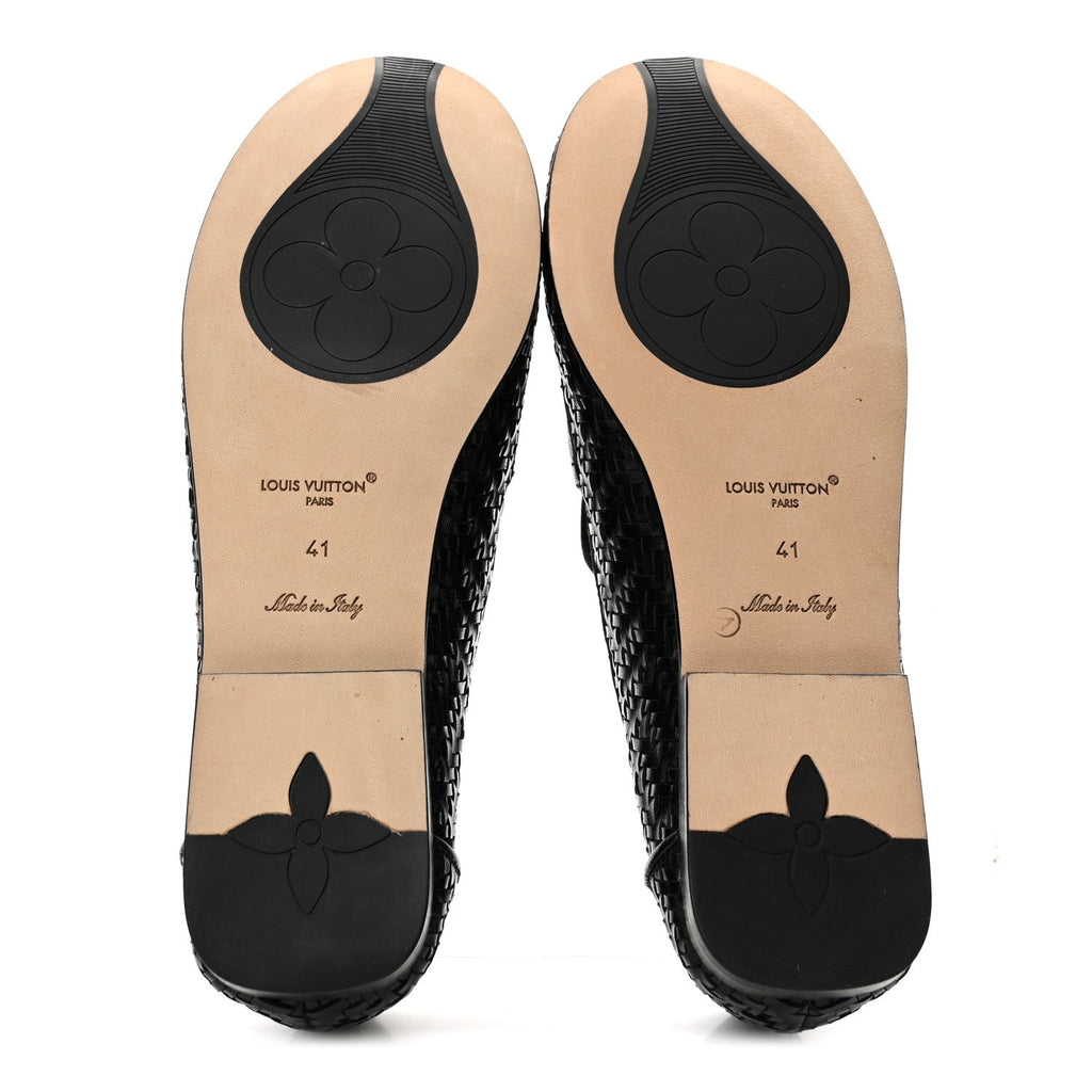 Goatskin Braided Soho Flat Loafer 41 Black