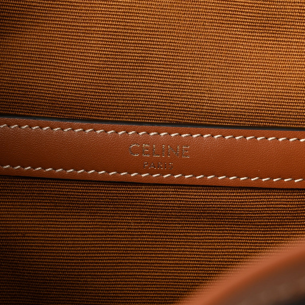 Triomphe Canvas Calfskin Folco Backpack Tan