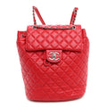 Lambskin Quilted Small Urban Spirit Backpack Red