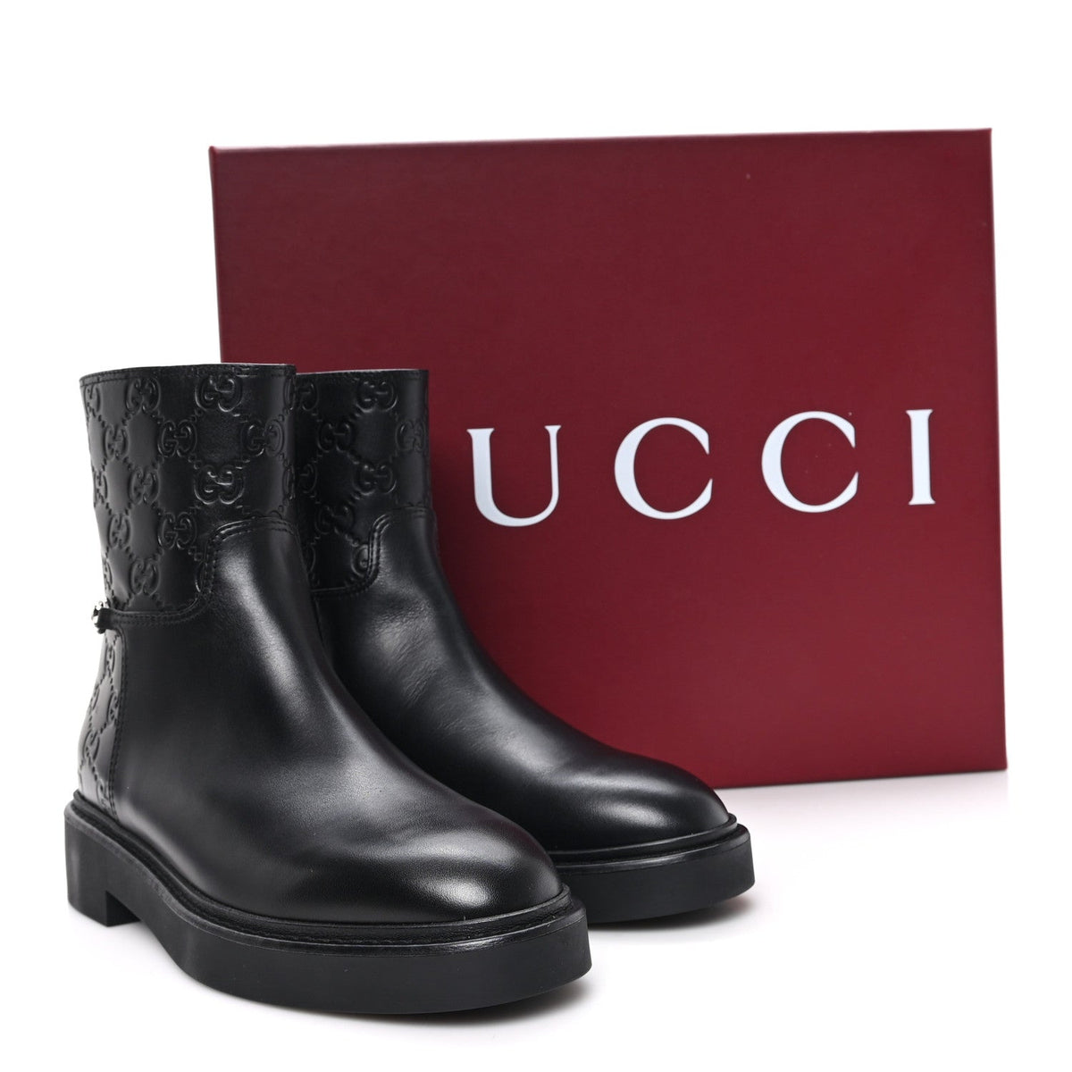Guccissima Real Betis Glamour Womens Horsebit Ankle Boots 36.5 Black
