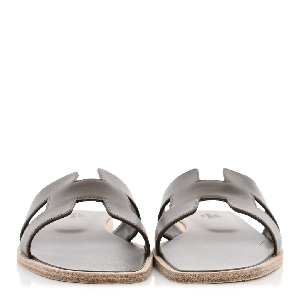 Box Calfskin Oran Sandals 37.5 Etoupe