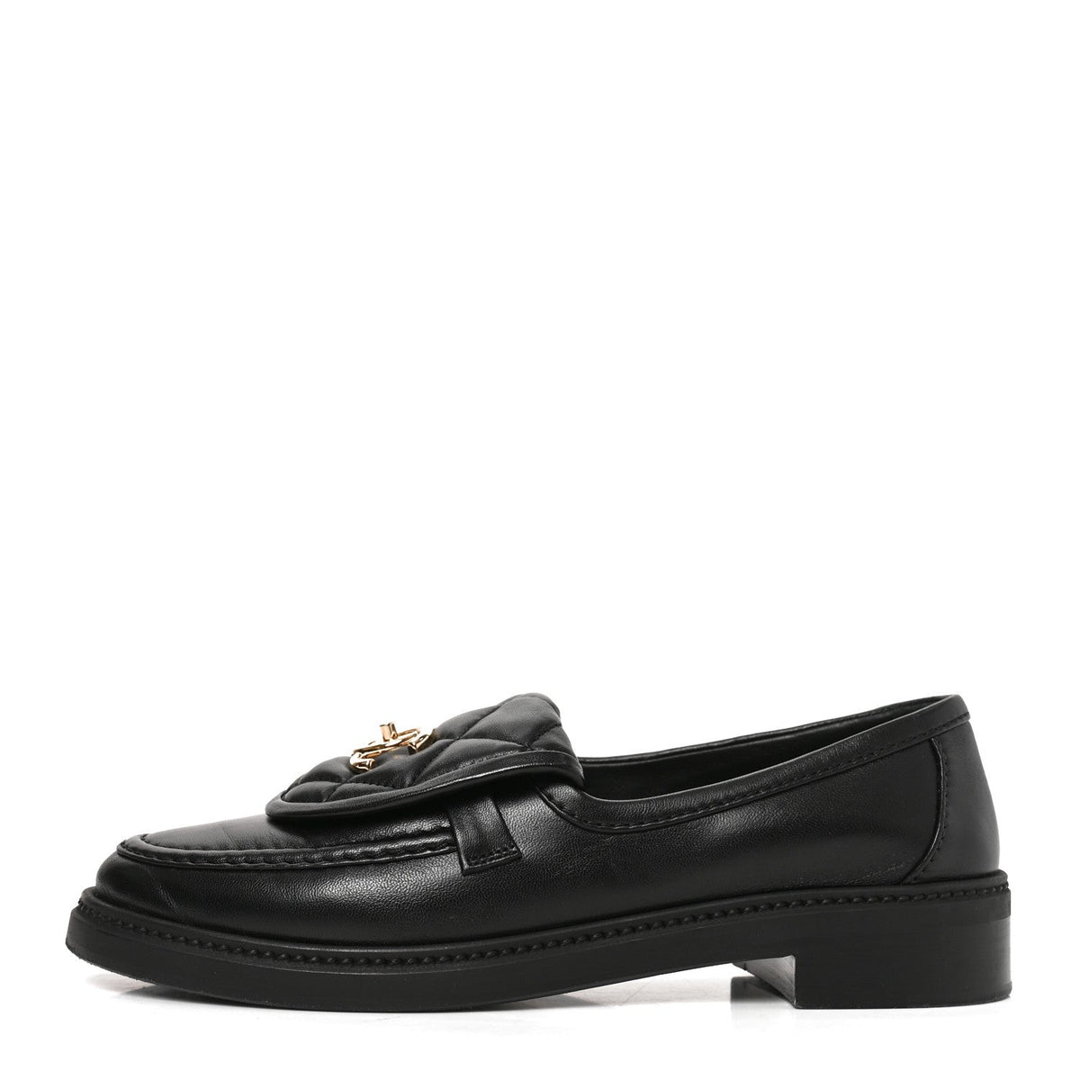 Lambskin Quilted CC Turnlock Loafers 39 Black
