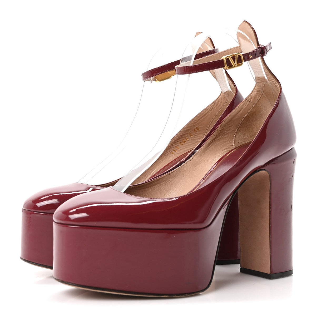 Patent Tan-Go 55/155mm Platform Sandals 38 Burgundy