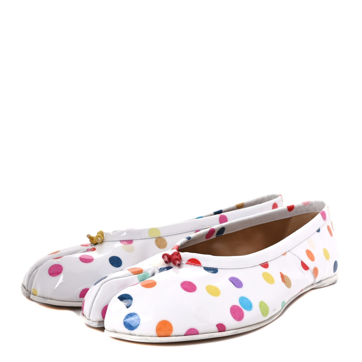 Coated Canvas Confetti Printed Tabi New Ballerina Flats 39 White Multicolor