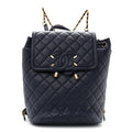 Caviar Quilted Filigree Backpack Navy