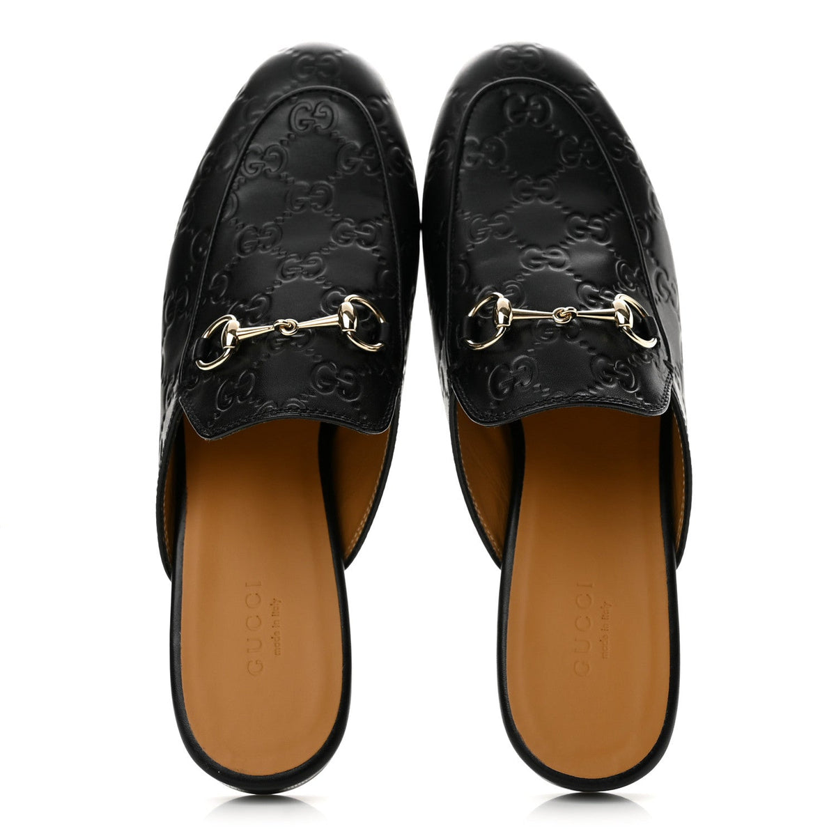 Glamour Calfskin Guccissima Womens Princetown Slippers 38 Black