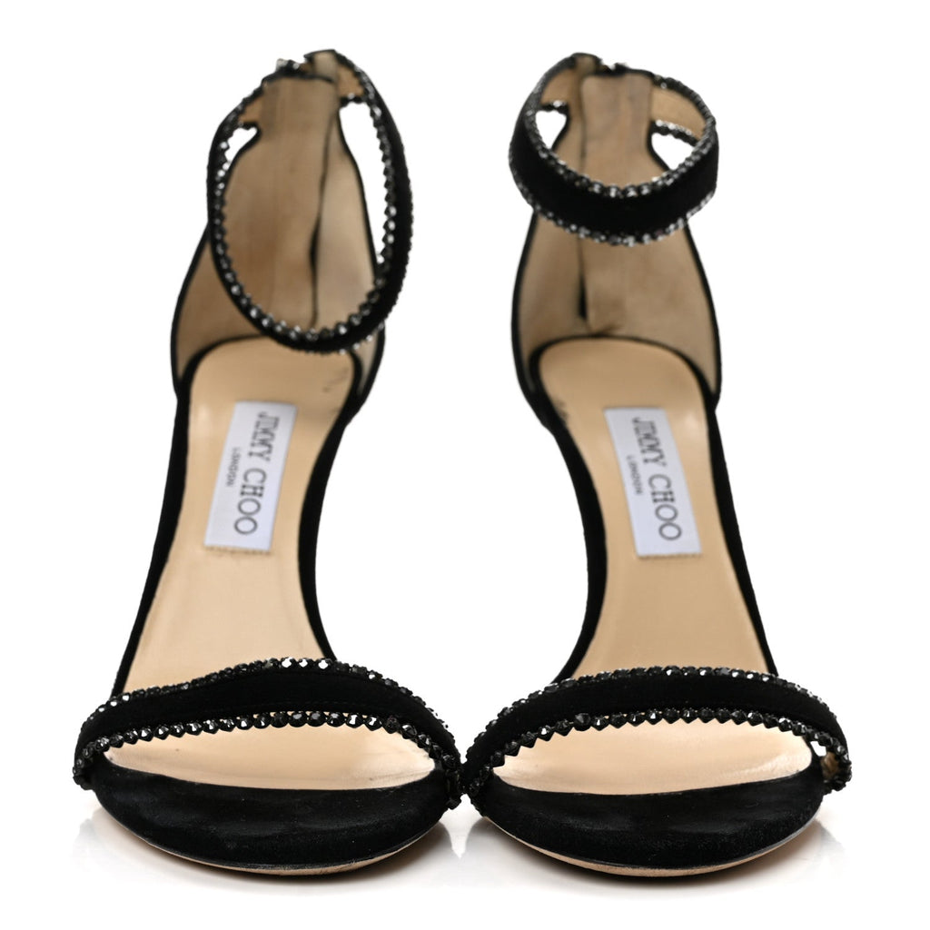 Crystal Suede Pumps 39.5 Black