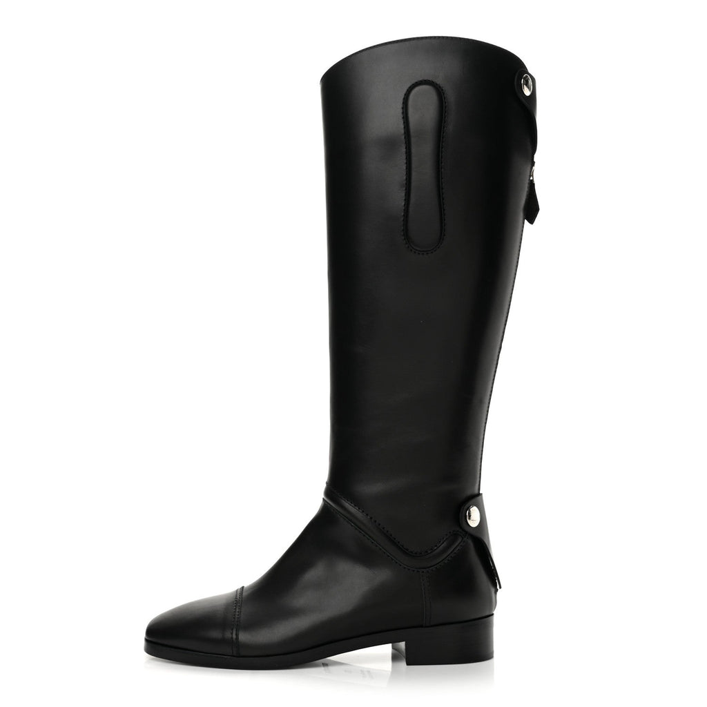 Calfskin Hippique Riding Boots 35 Black