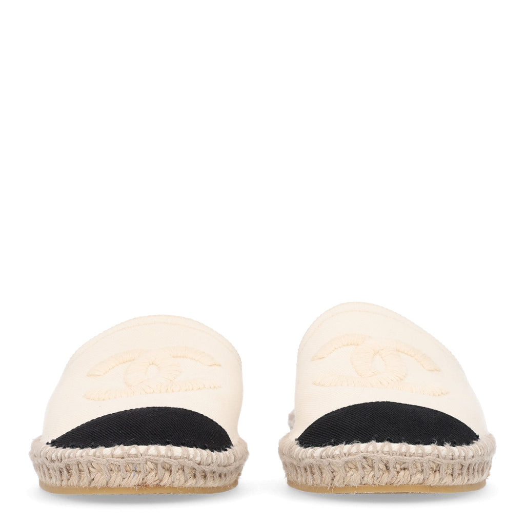 Denim CC Espadrille Mules 41 White Black