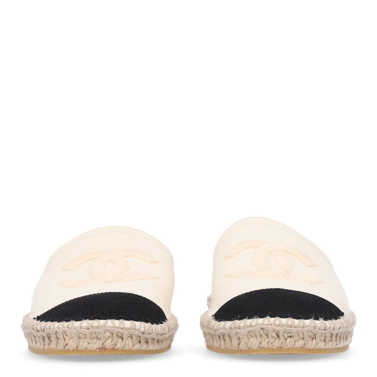 Denim CC Espadrille Mules 41 White Black