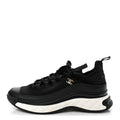 Velvet Calfskin Mixed Fibers CC Sneakers 41 Black