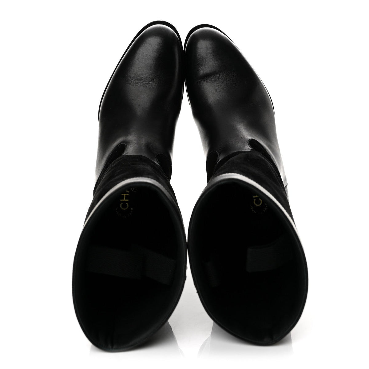 Suede Calfskin CC Short Boots 38 Black