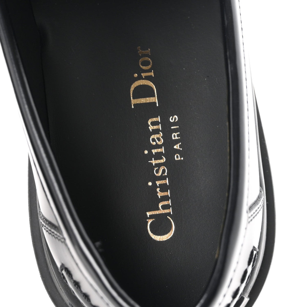 Brushed Calfskin Rubber Dior Code Cap Toe Lug Sole 35mm Loafers 39 Black