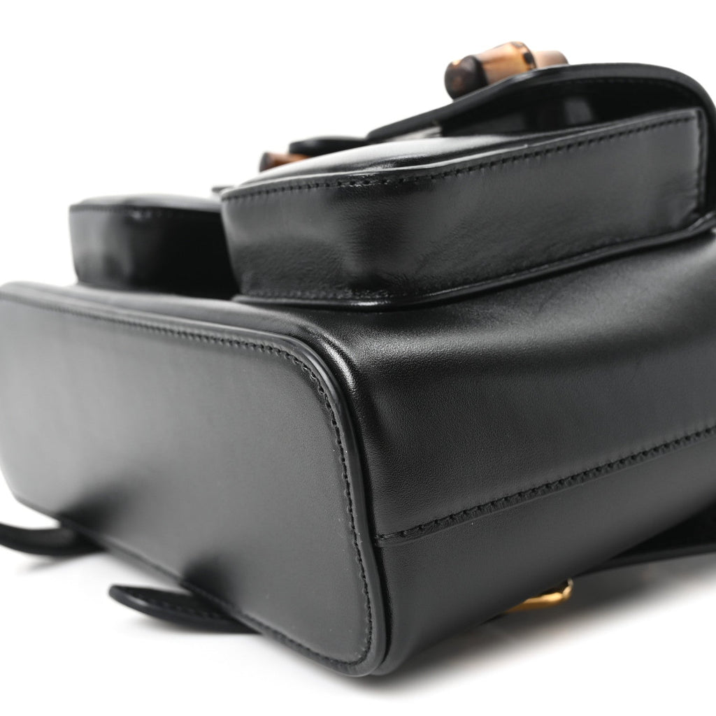 Calfskin Bamboo Backpack Black