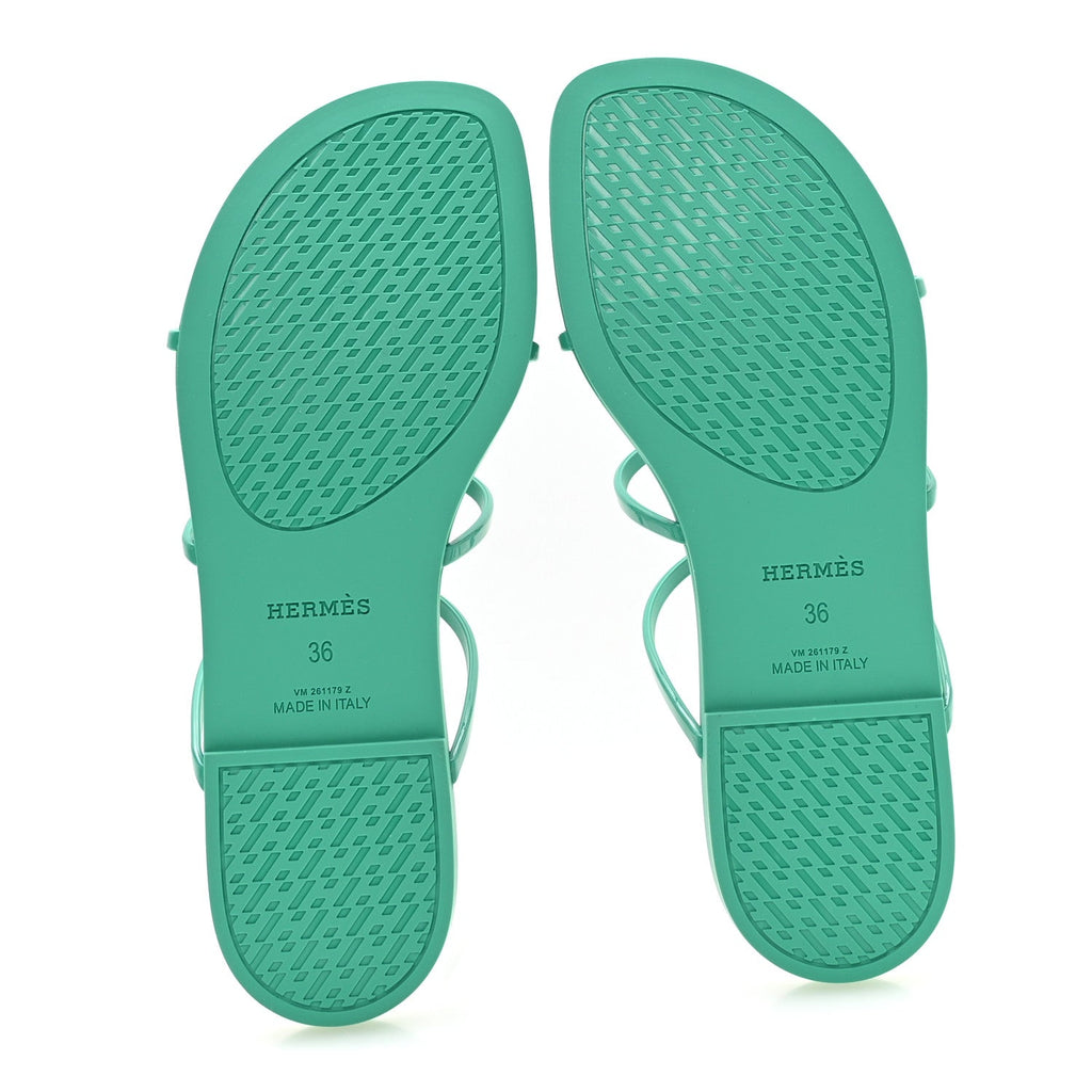 Rubber Womens Mykonos Sandals 36 Vert Tourmaline