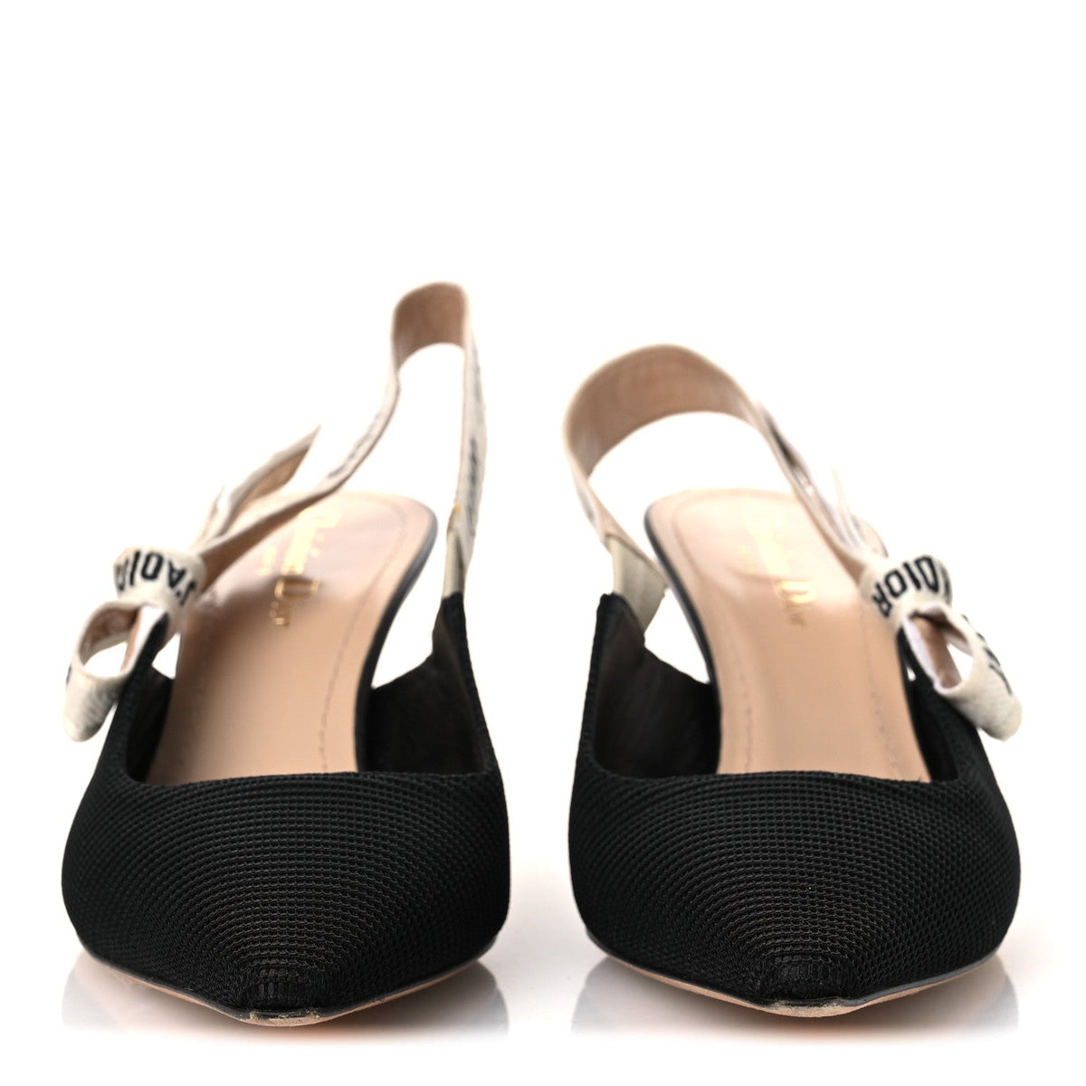 Technical Canvas Ribbon J Adior Slingback 65mm Pumps 39.5 Black