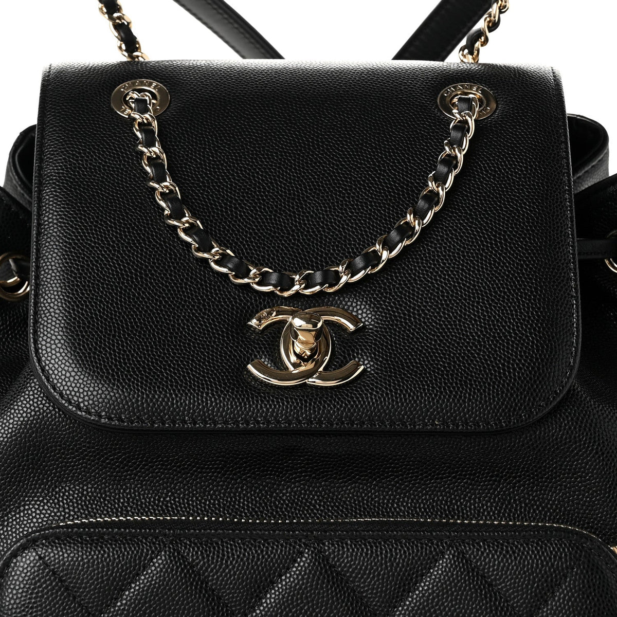 Caviar Quilted Business Affinity Backpack Black