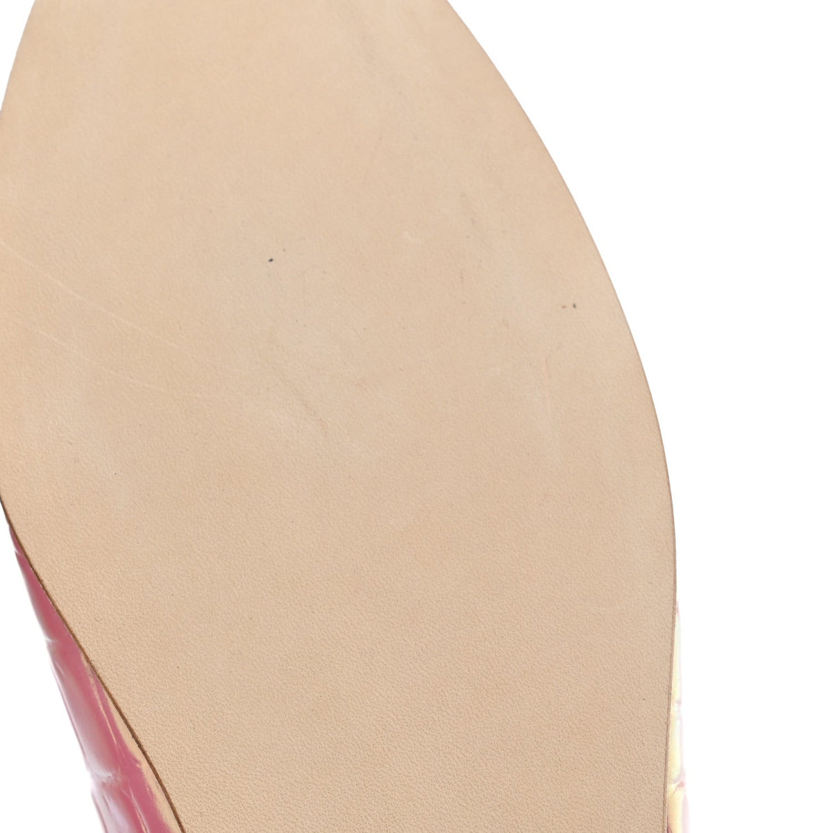 Iridescent Crocodile Embossed Ballerina Flats 36.5 Pink