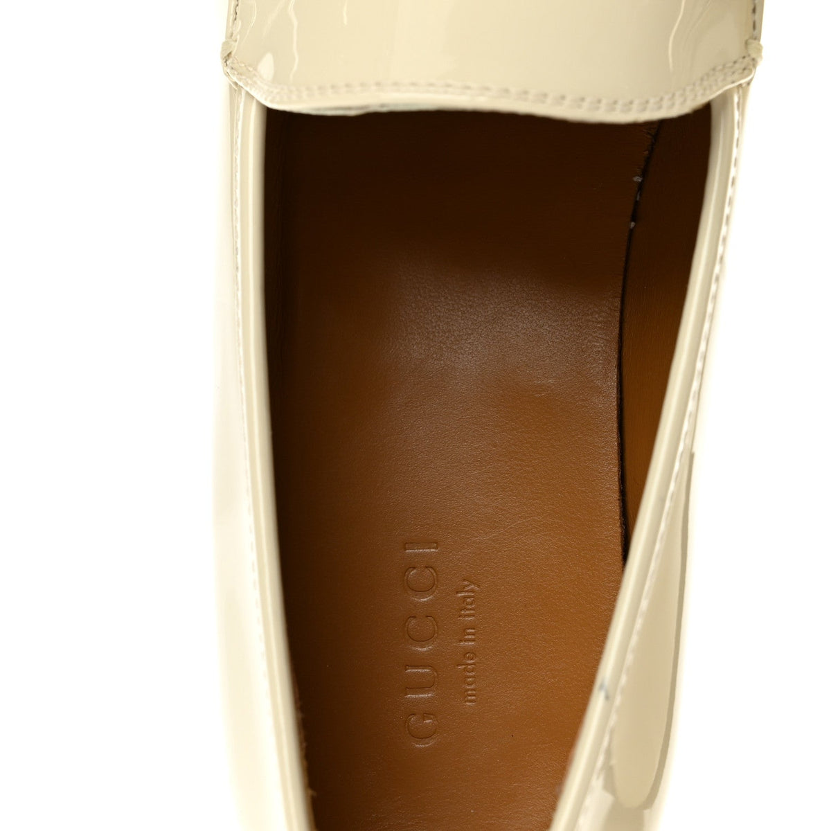 Patent Womens Jordaan Loafers 38.5 New Ivory
