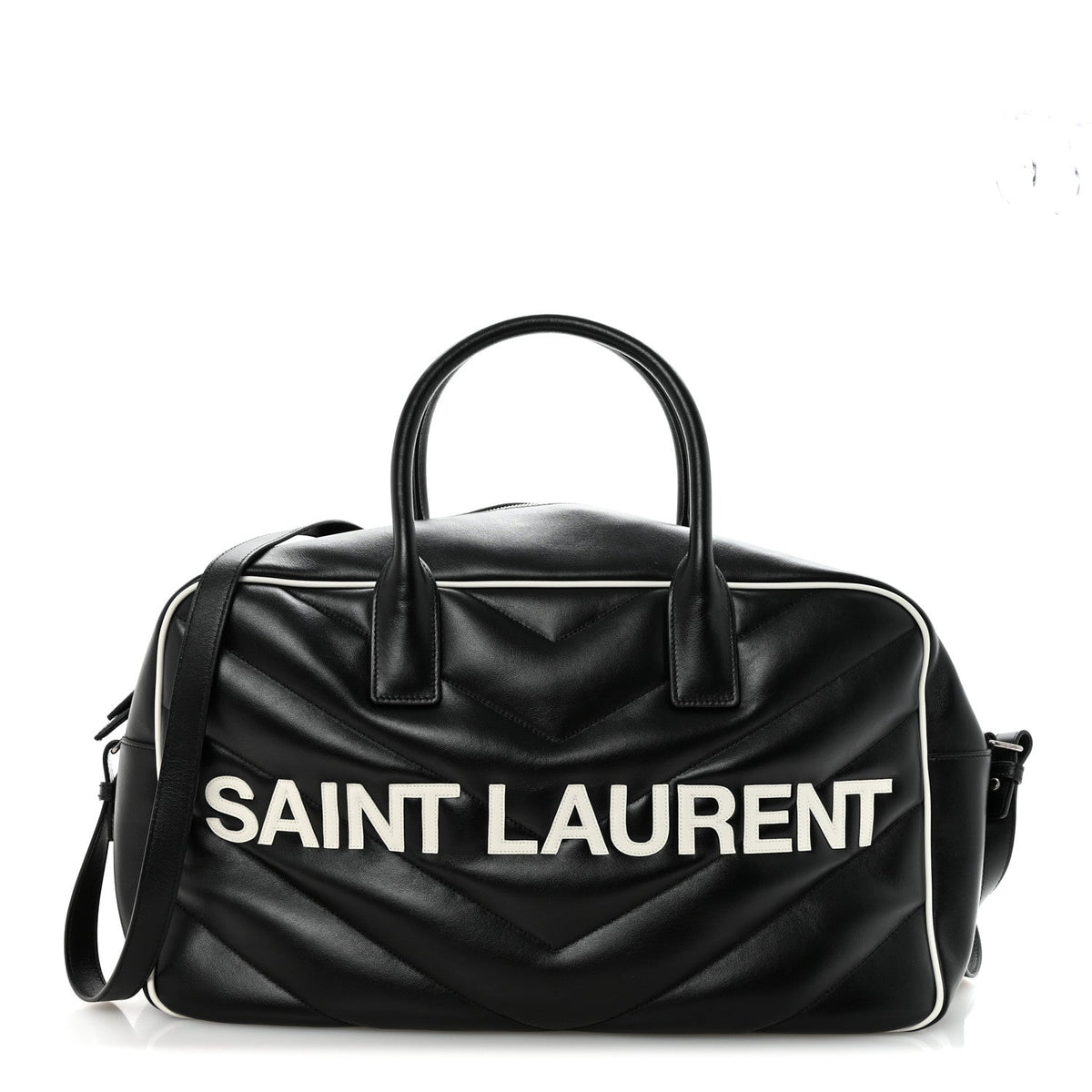 Calfskin Medium Miles Logo Bowler Duffel Bag Black