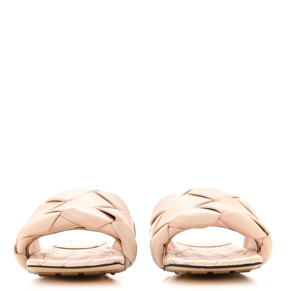 Nappa Maxi Intrecciato Lido Flat Sandals 38.5 Bandage