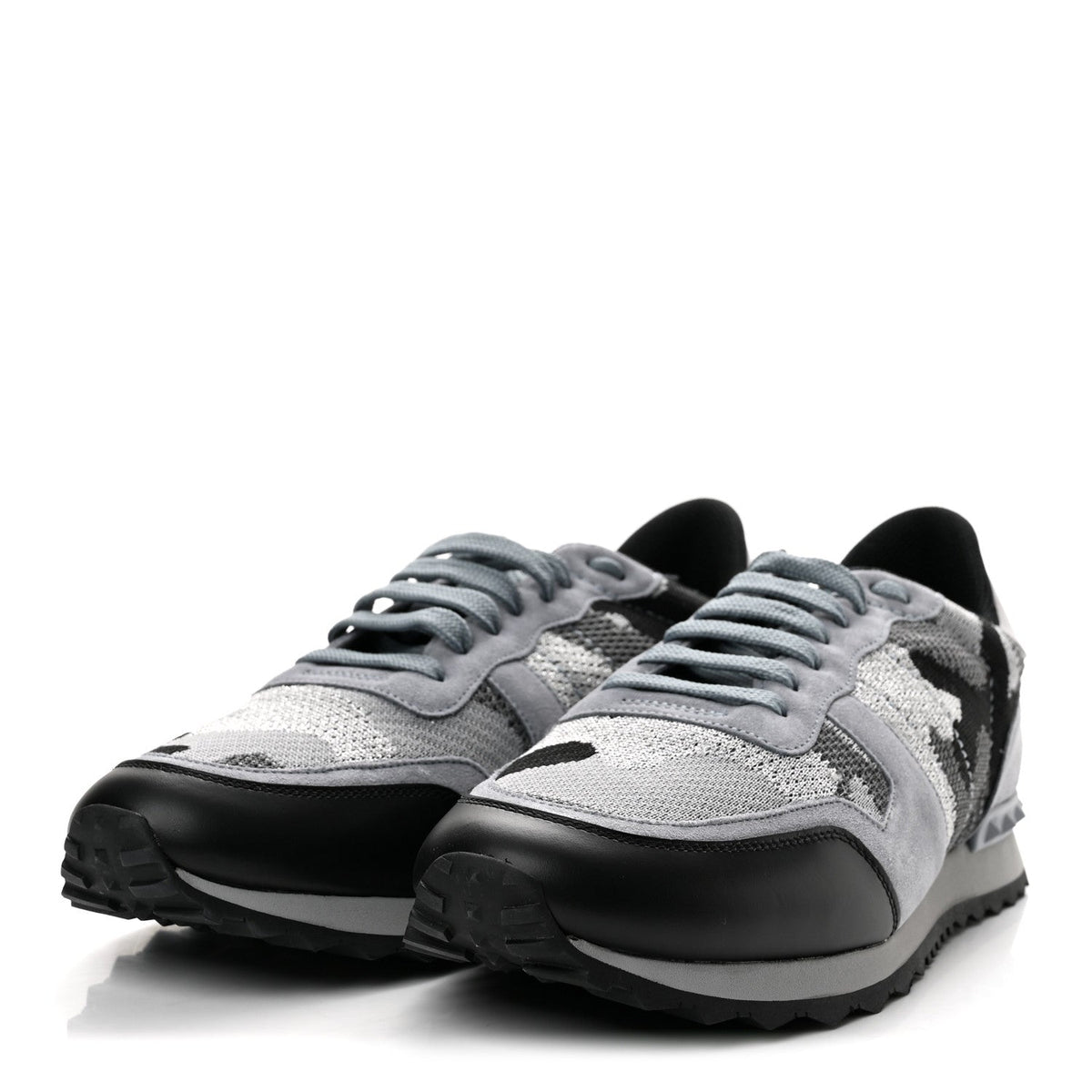 Mesh Suede Camouflage Mens Rockrunner Sneakers 44 Grey