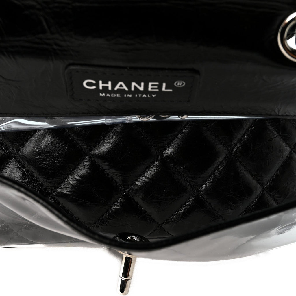 Crumpled Calfskin PVC Quilted Backpack Black