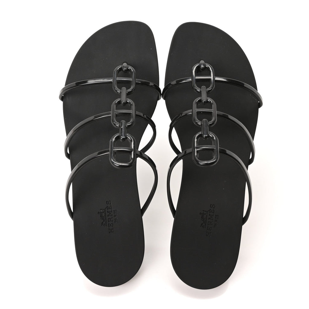 Rubber Womens Mykonos Sandals 39 Black