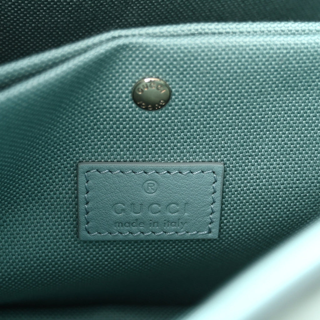 GG Supreme Monogram Emblem Mini Bucket Bag Light Blue