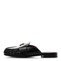 Shiny Crumpled Lambskin CC Mules 36 Black