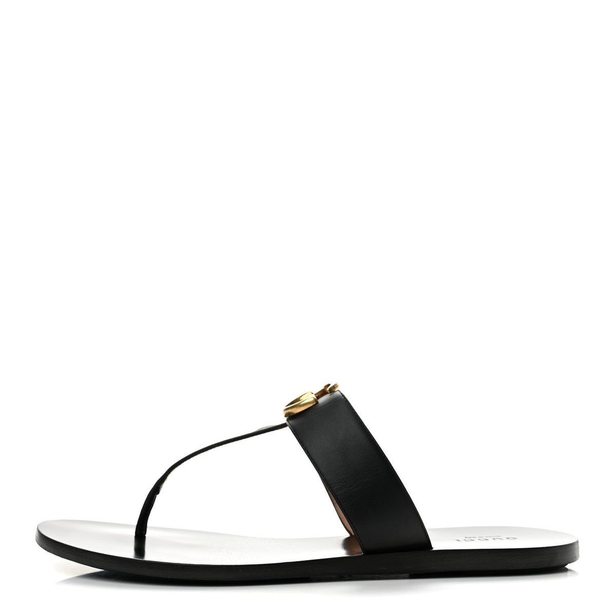 Calfskin GG Marmont Thong Sandals 40 Black