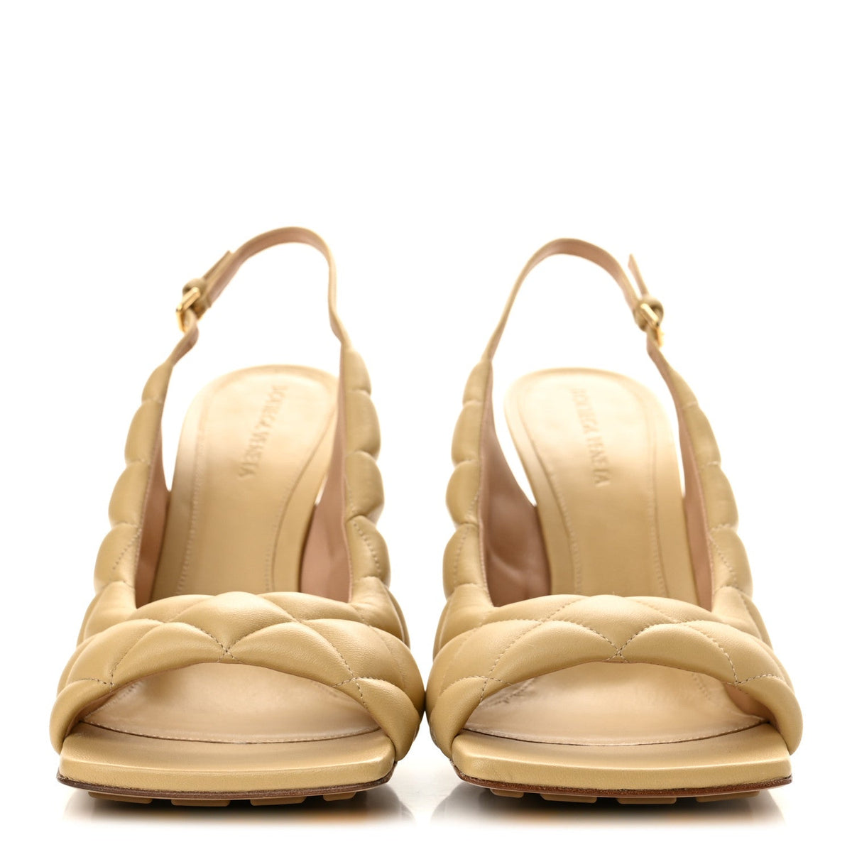 Nappa Matelasse Padded Slingback Sandals 40 Cane Sugar