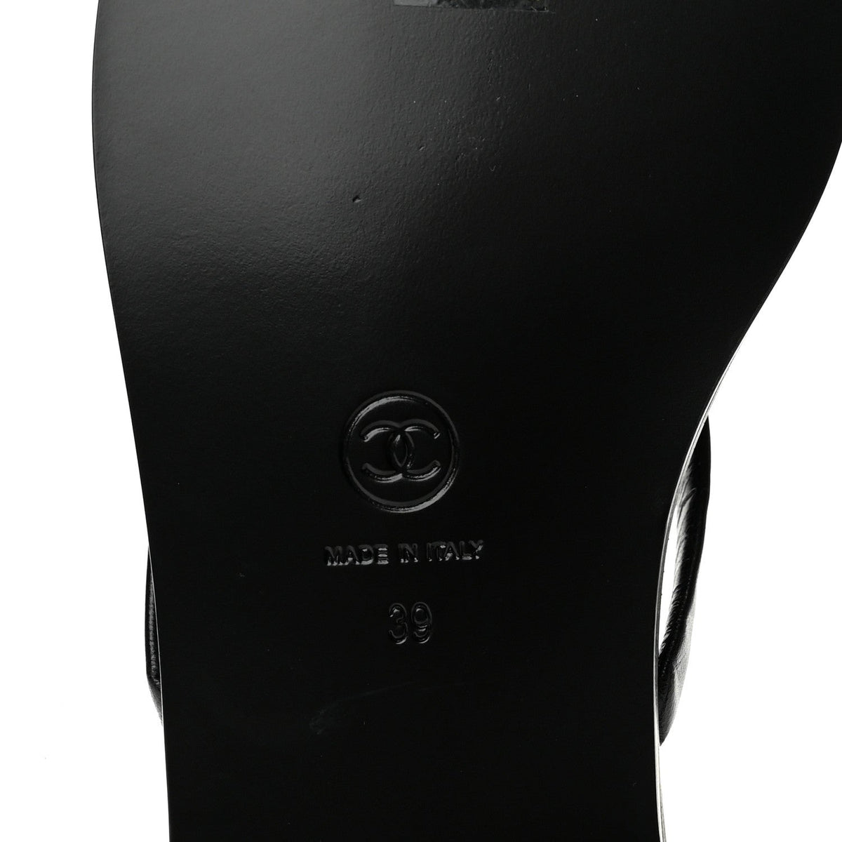 Goatskin CC Times Square Thong Sandals 39 Black