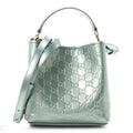 Patent GG Emblem Small Bucket Bag Light Blue