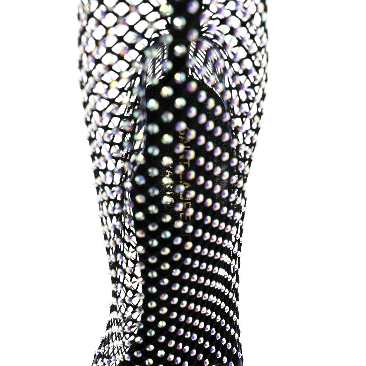 Mesh Crystal 68 Knee High Boots 39 Black