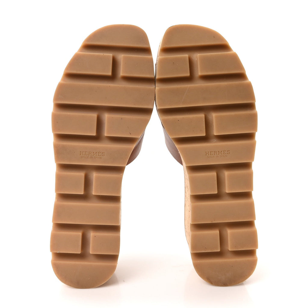 Calfskin Cork Eze 30 Sandals 36 Marron Glaise