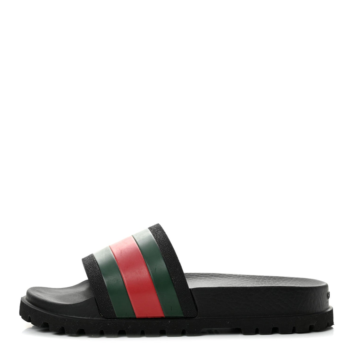 Rubber Web Mens Lug Sole Slide Sandals 6 Black Green Red
