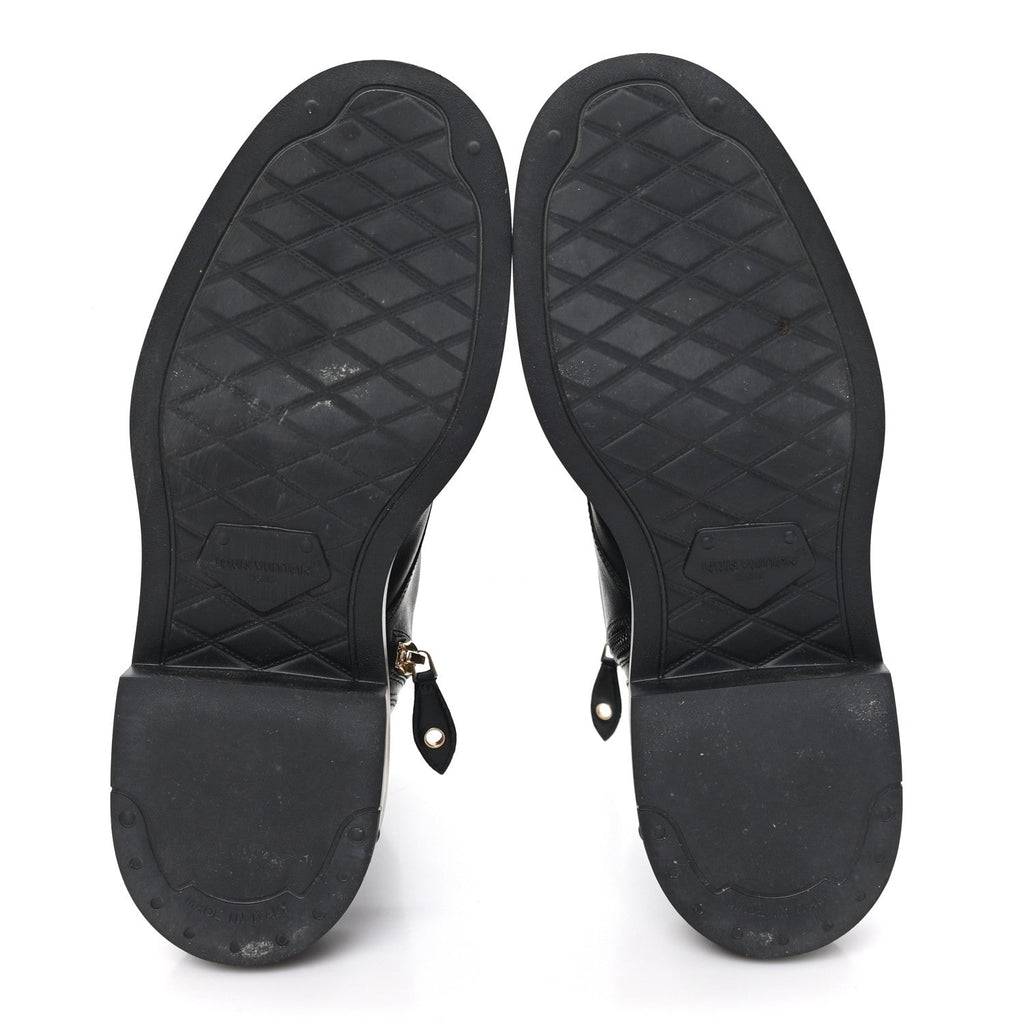 Calfskin Territory Flat Ranger Boots 38 Black
