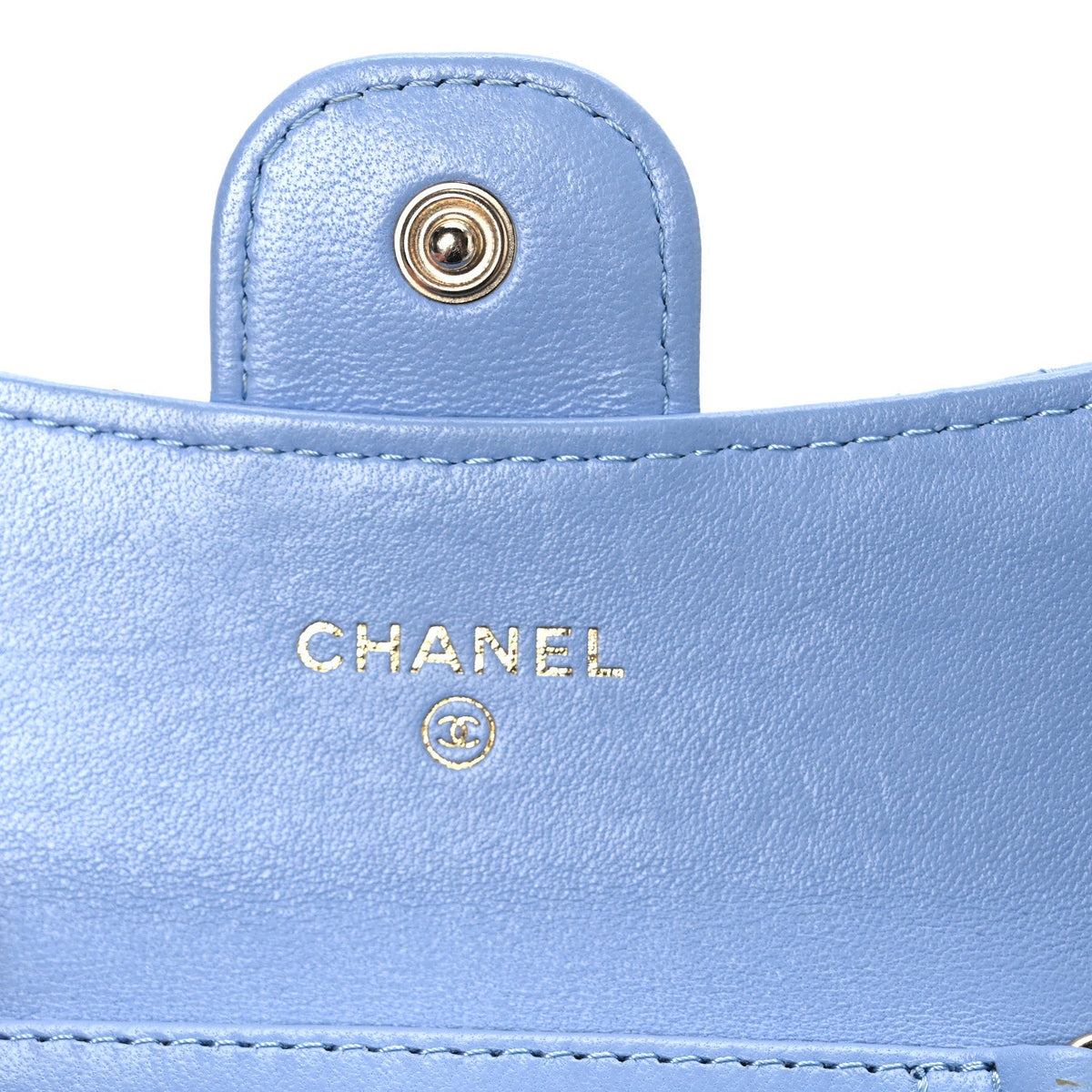 Lambskin Quilted Mini Chain Belt Bag Blue