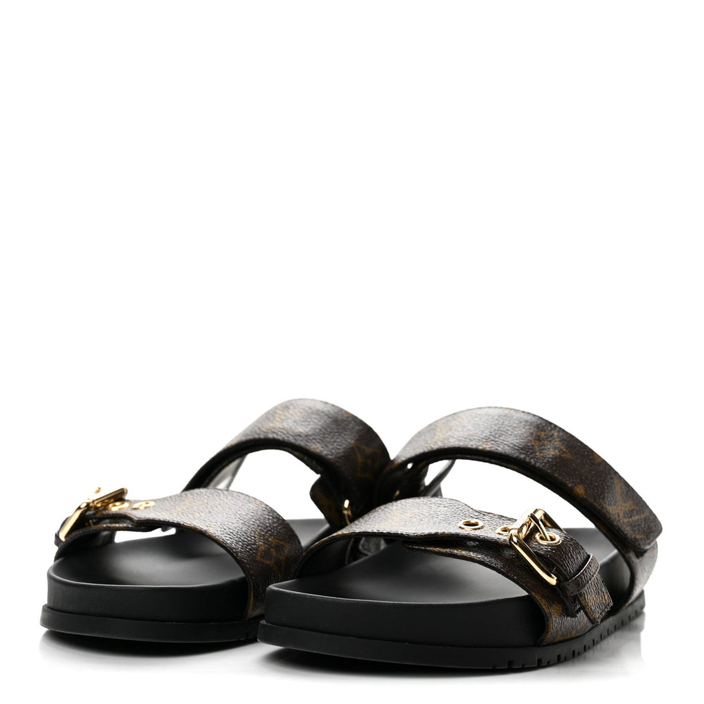 Monogram Bom Dia Mule Sandals 35.5 Black