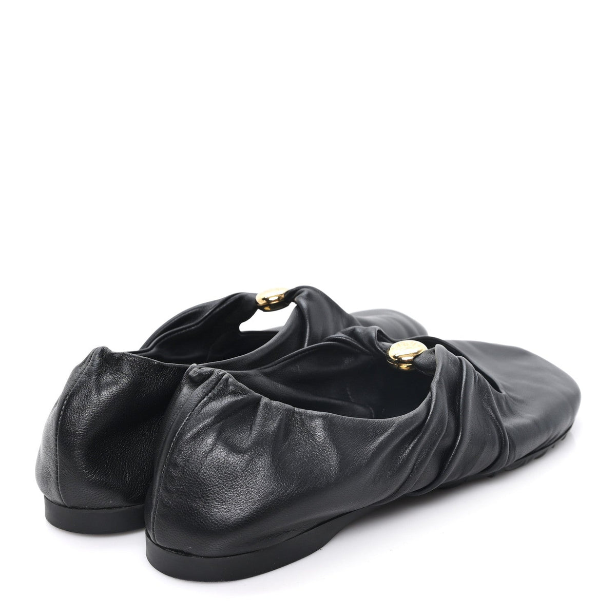 Lambskin Pebble Ballerina Flats 35 Black