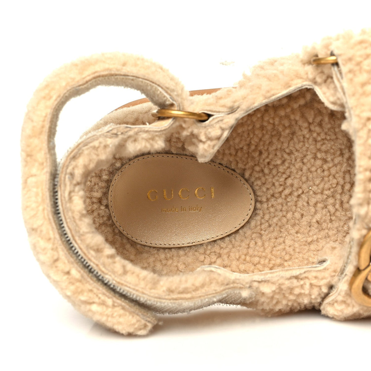 Merino Wool Interlocking G Dad Sandals 40 Butterscotch