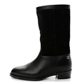 Suede Calfskin CC Short Boots 38 Black