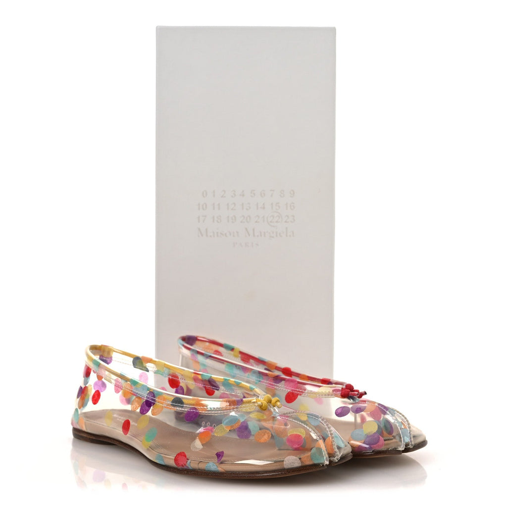PVC Confetti Printed Tabi Ballerina Flats 35 Multicolor
