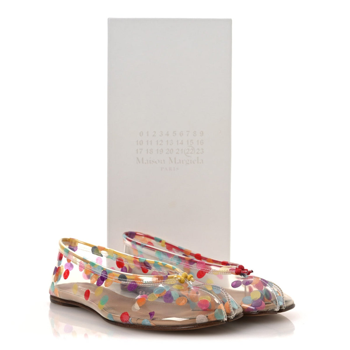 PVC Confetti Printed Tabi Ballerina Flats 35 Multicolor