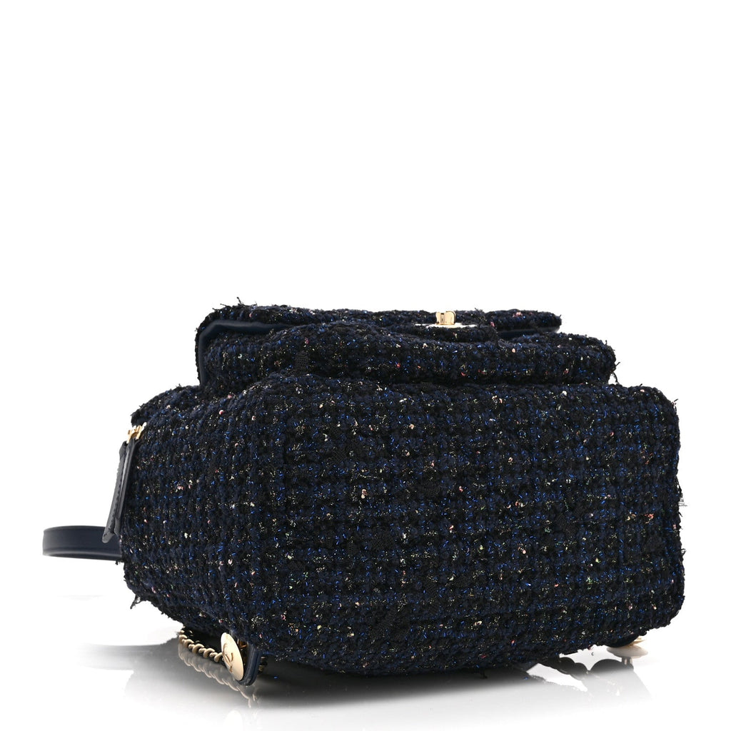 Tweed Front Pocket Backpack Navy