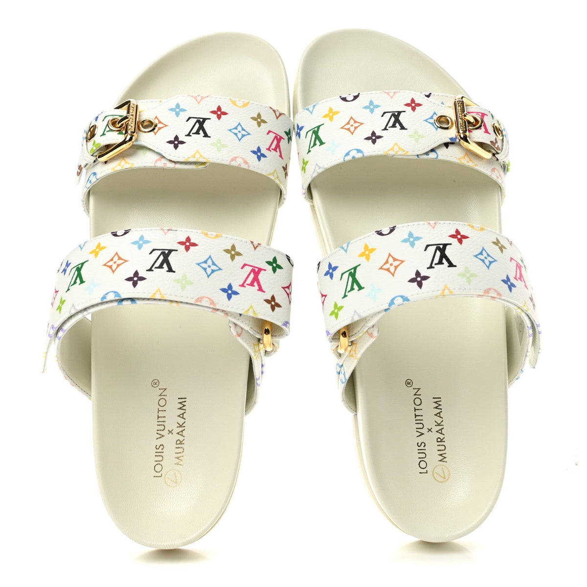 LV X TM Monogram Multicolor Bom Dia Comfort Mule Sandals 38 White