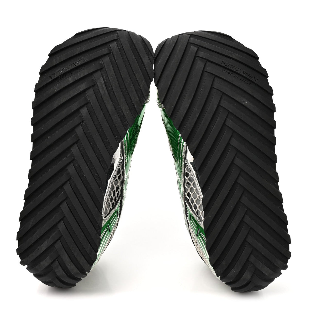 Fishnet Fabric Orbit Sneakers 37 Green Silver