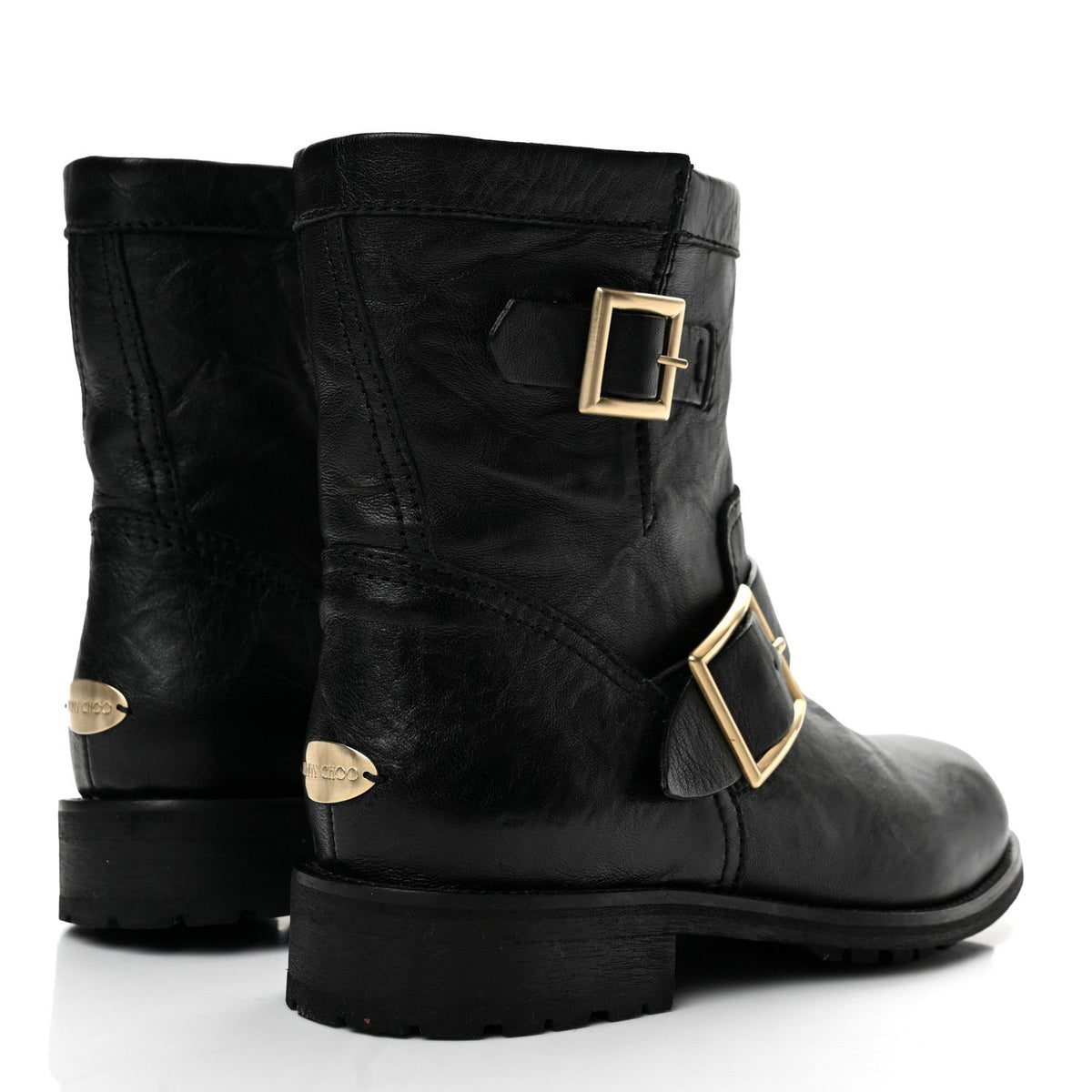 Biker Lambskin Youth Biker Boots 35 Black