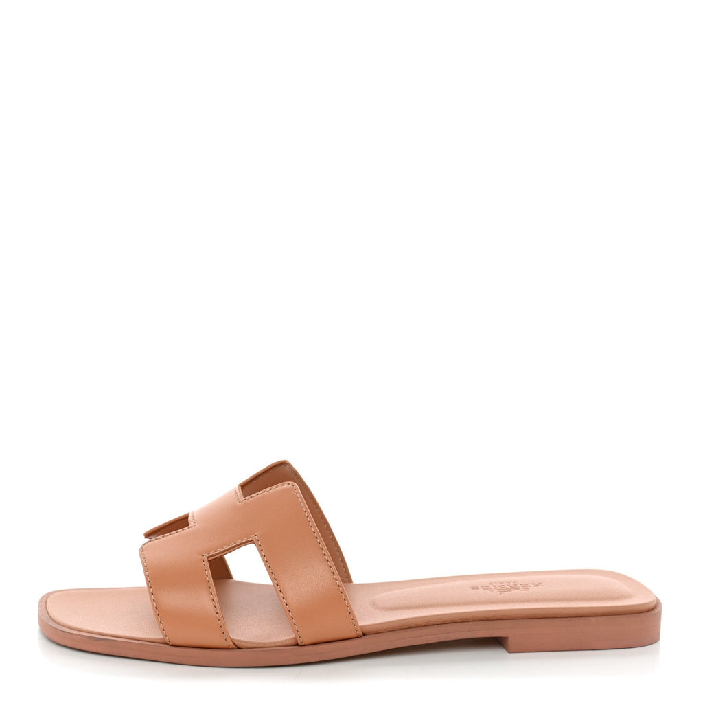 Box Calfskin Oran Sandals 37.5 Granit Rose